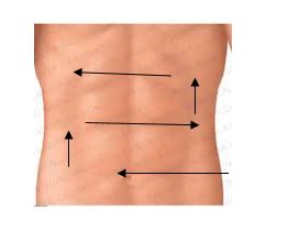 scratch test abdomen|superficial palpation of abdomen.